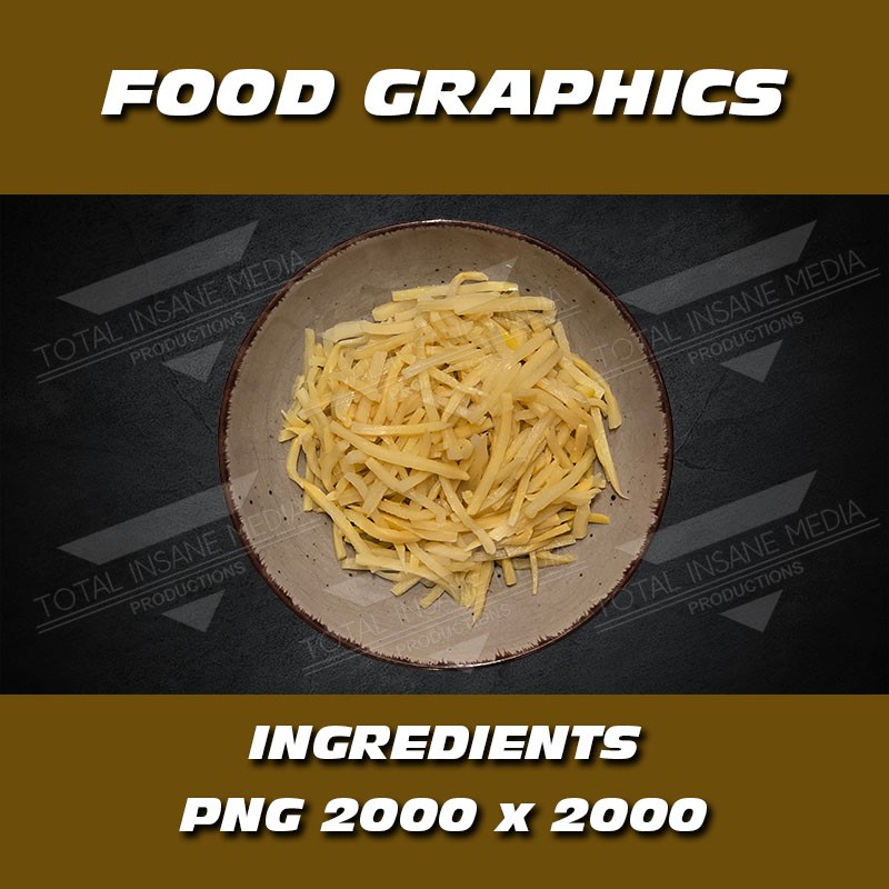 Bamboo Shoots Strips Bowl PNG – Isolated Food Cutout Graphic for Recipe & Menu Design